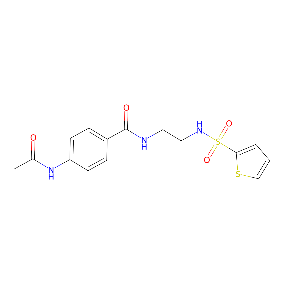 4-acetamido-N-[2-(thiophene-2-sulfonamido)ethyl]benzamide molecular structure, CAS 1091398-49-0
