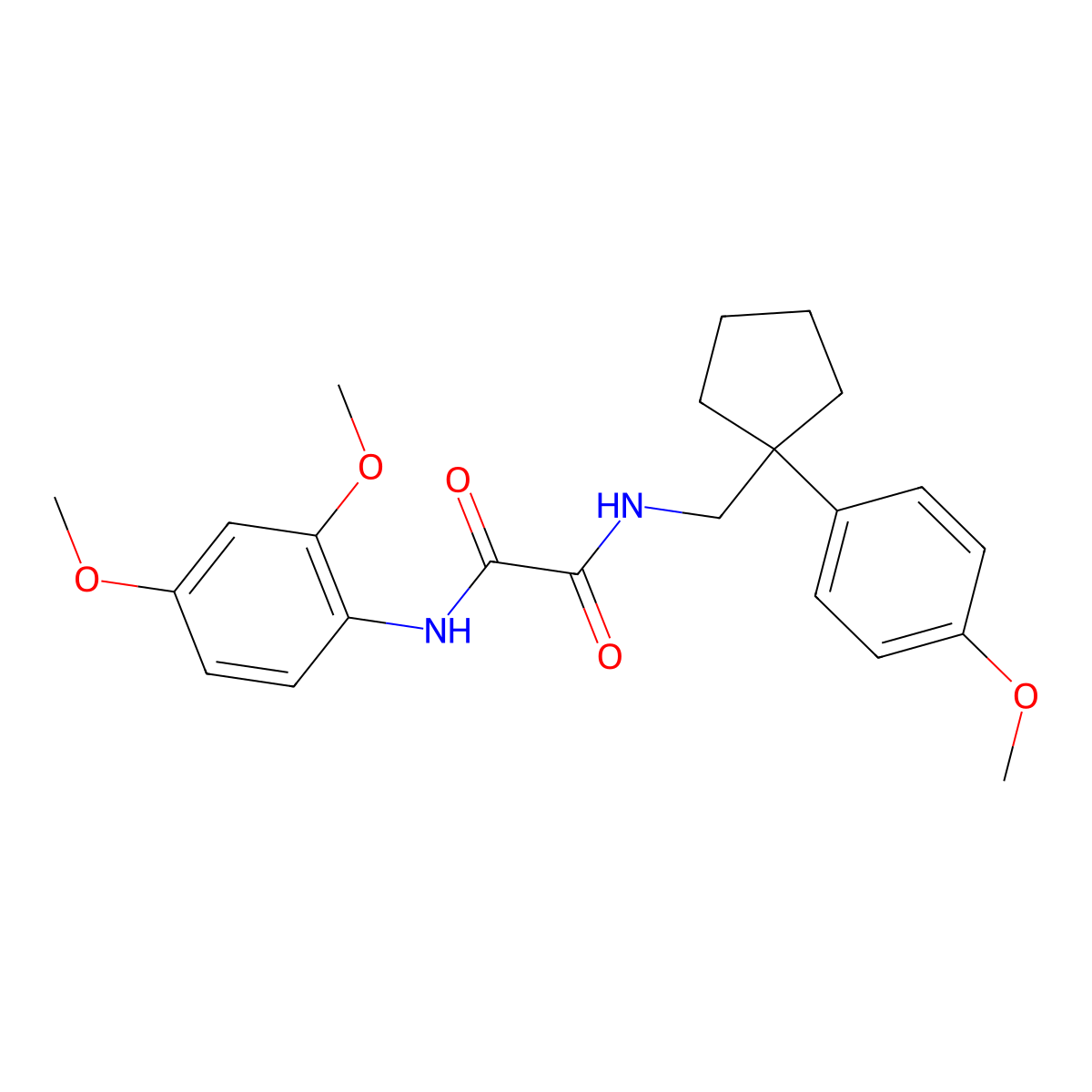 N'-(2,4-dimethoxyphenyl)-N-{[1-(4-methoxyphenyl)cyclopentyl]methyl}ethanediamide molecular structure, CAS 1091398-52-5