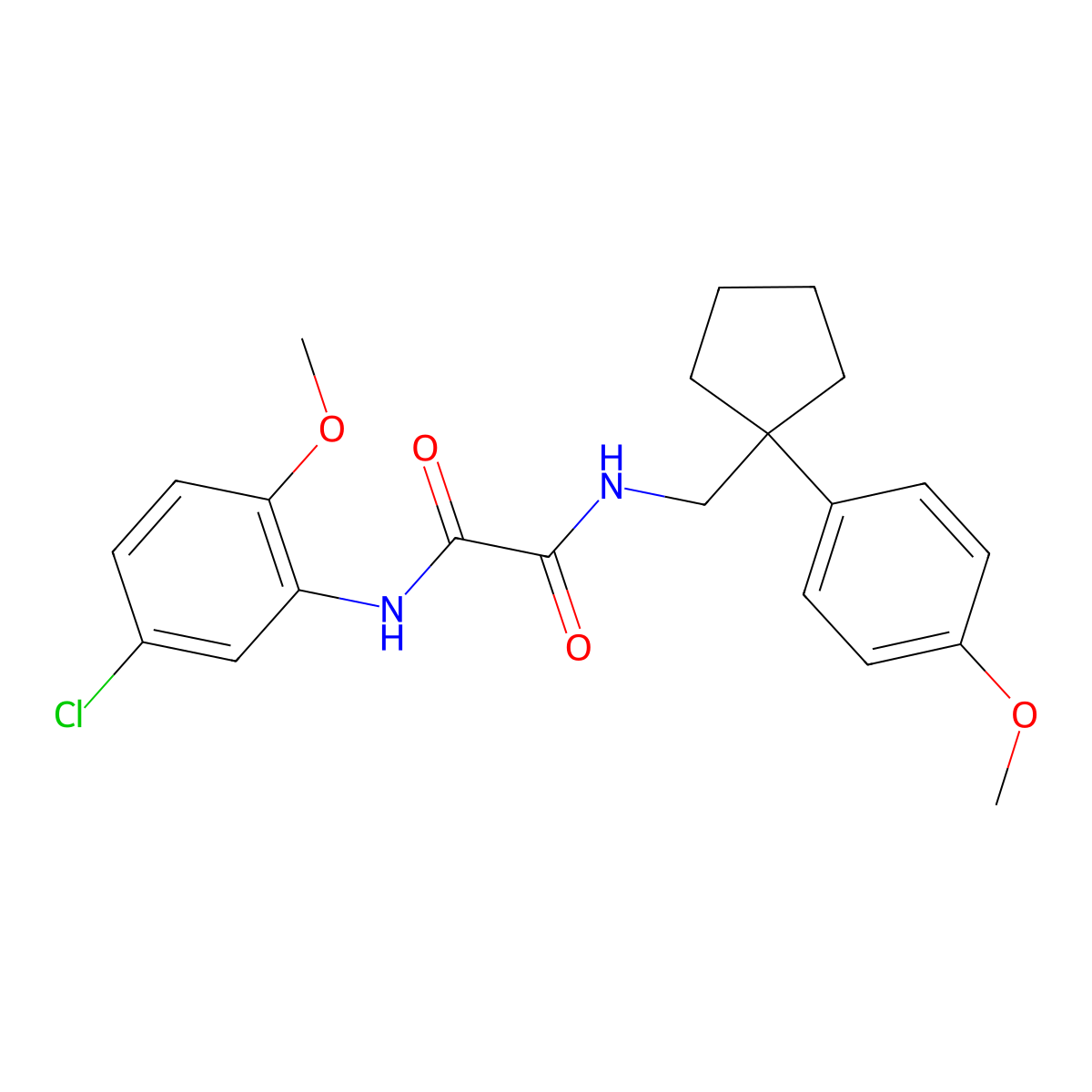 N1-(5-chloro-2-methoxyphenyl)-N2-((1-(4-methoxyphenyl)cyclopentyl)methyl)oxalamide molecular structure, CAS 1091398-60-5