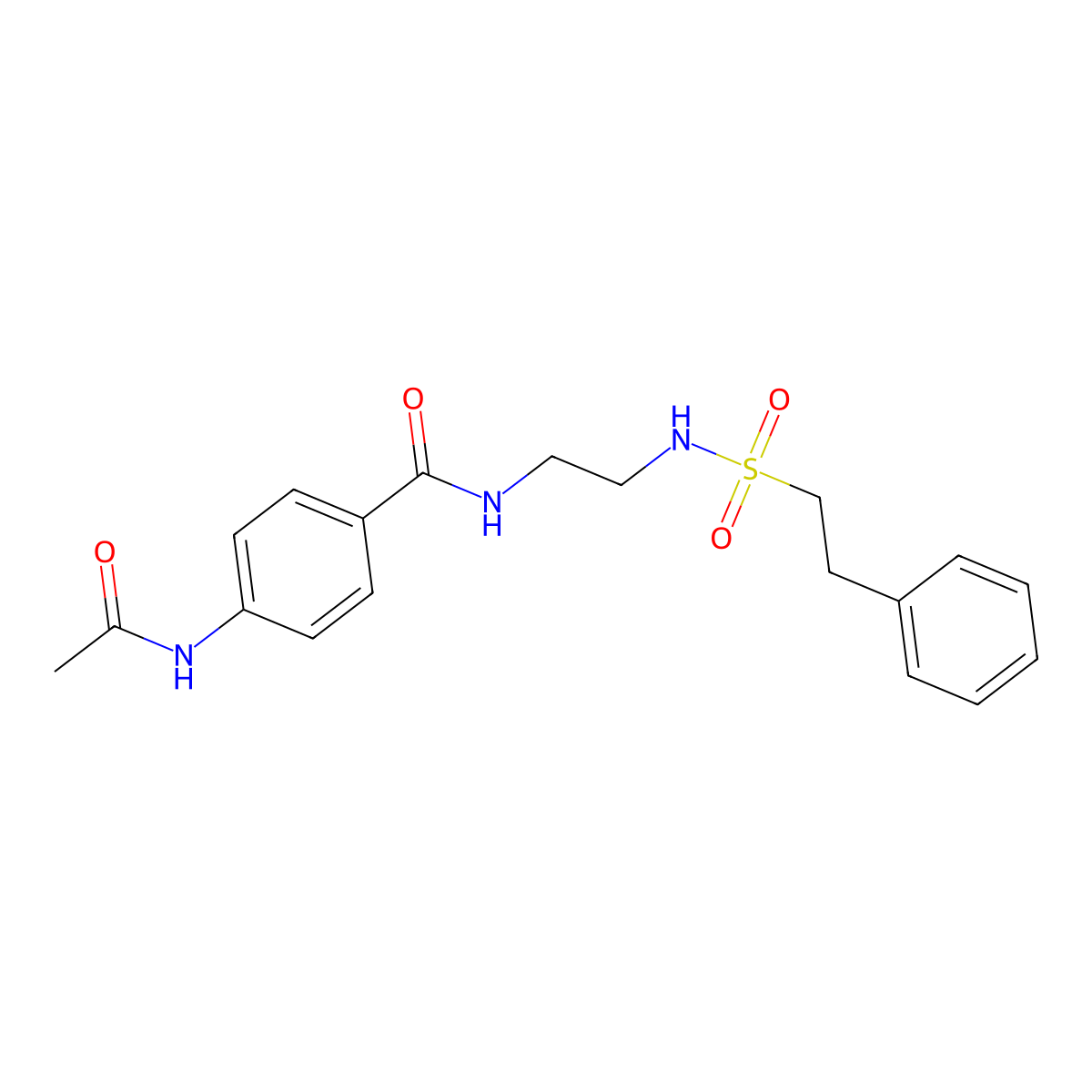 4-acetamido-N-[2-(2-phenylethanesulfonamido)ethyl]benzamide molecular structure, CAS 1091399-08-4