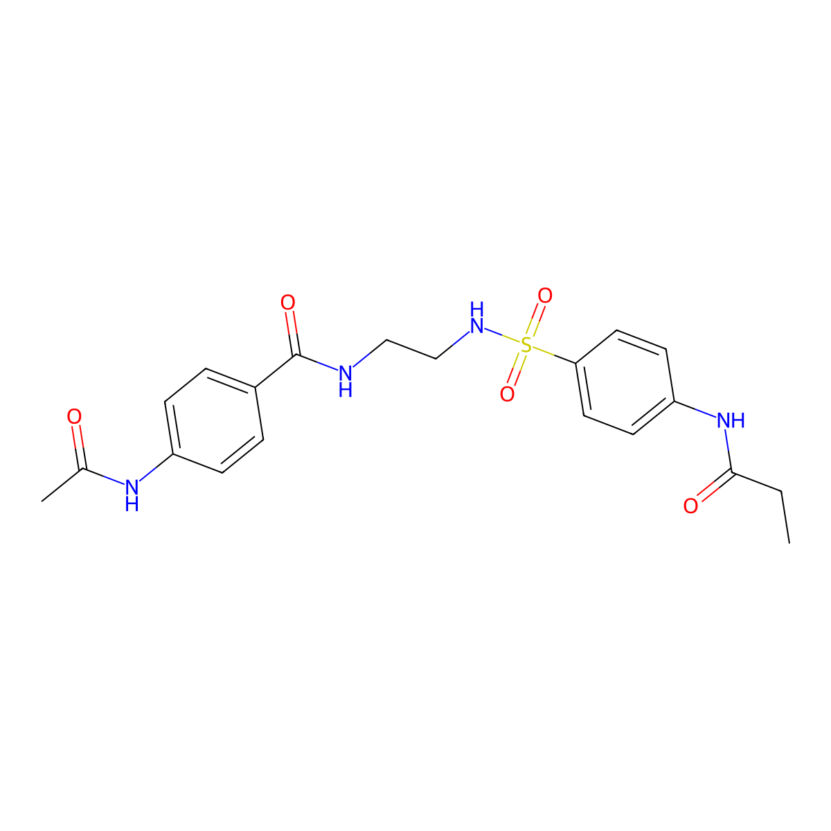 4-acetamido-N-[2-(4-propanamidobenzenesulfonamido)ethyl]benzamide molecular structure, CAS 1091399-12-0