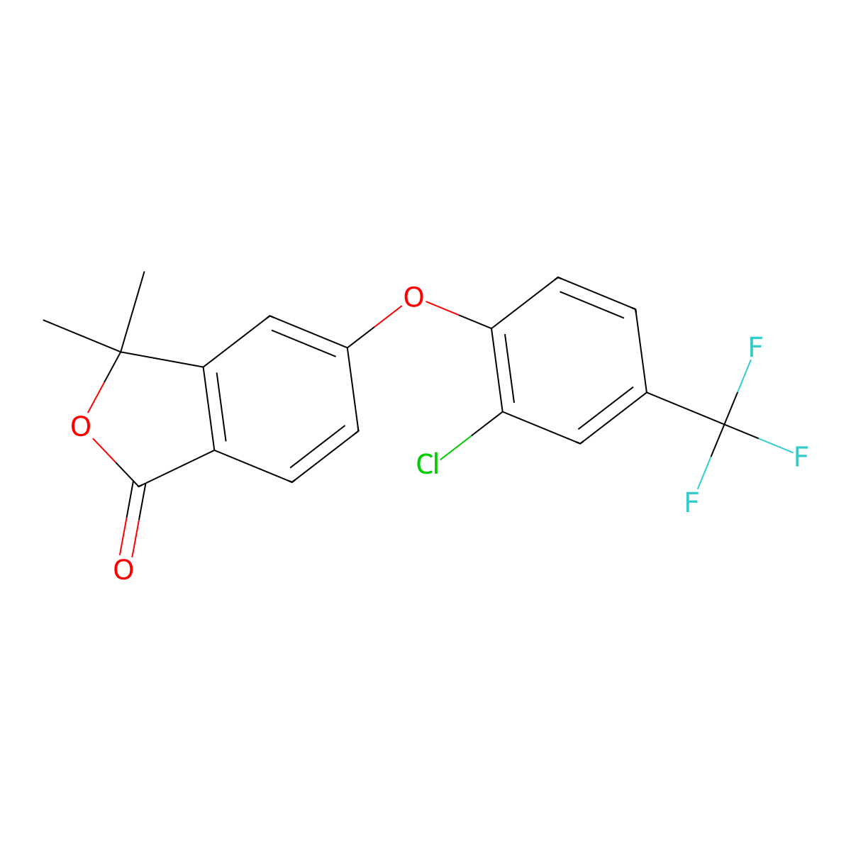 5-[2-Chloro-4-(trifluoromethyl)phenoxy]-3,3-dimethyl-2-benzofuran-1-one molecular structure, CAS 109140-15-0