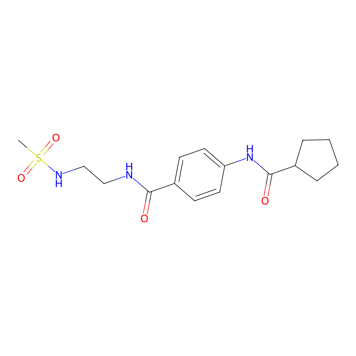 4-cyclopentaneamido-N-(2-methanesulfonamidoethyl)benzamide molecular structure, CAS 1091405-59-2