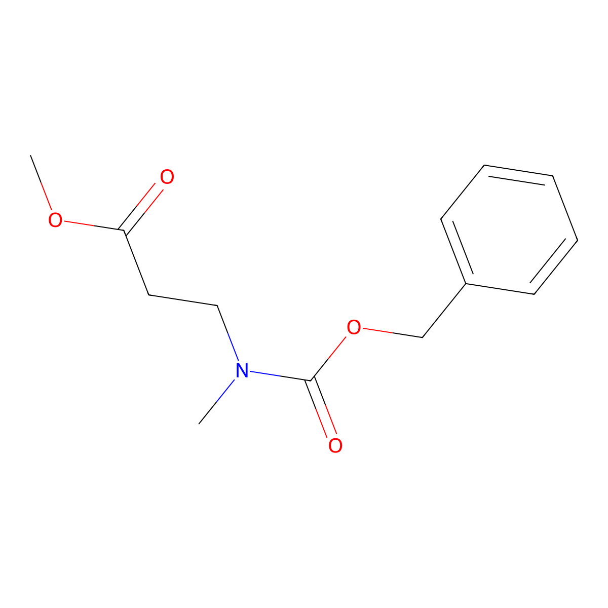 Methyl 3-((benzyloxycarbonyl) (methyl)amino)propanoate molecular structure, CAS 109141-51-7