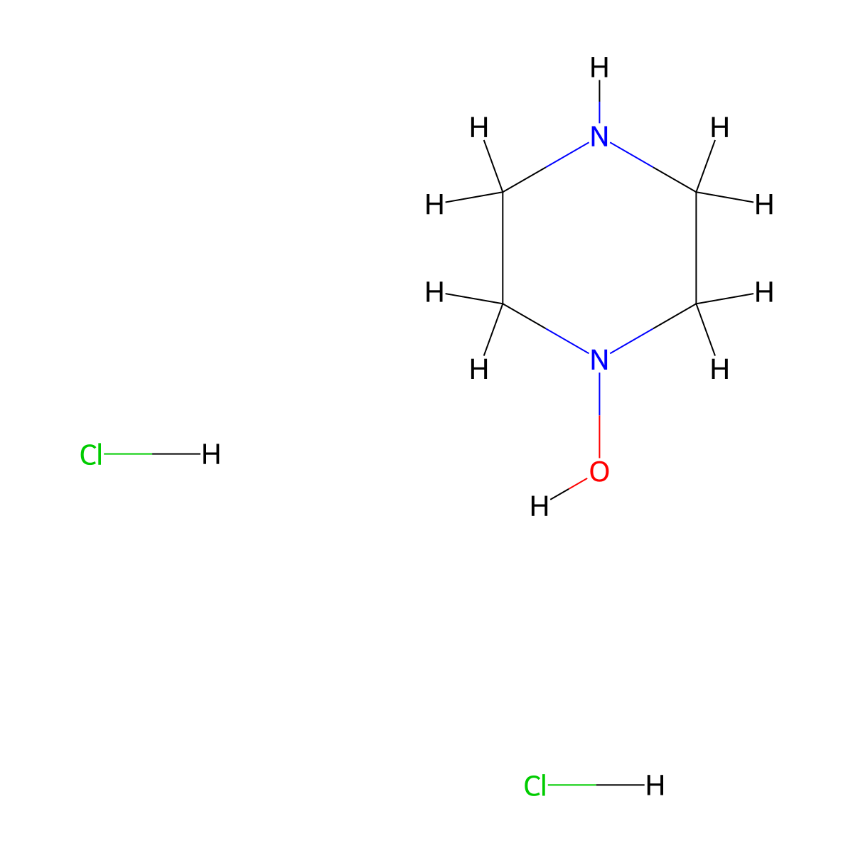 Piperazin-1-ol dihydrochloride molecular structure, CAS 109142-42-9
