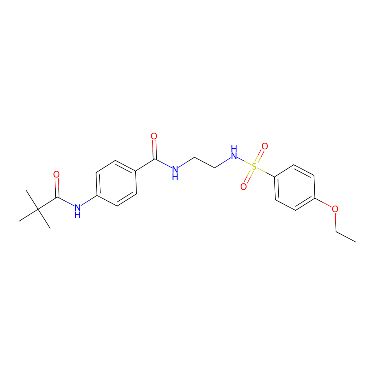 N-(2-(4-ethoxyphenylsulfonamido)ethyl)-4-pivalamidobenzamide molecular structure, CAS 1091430-01-1