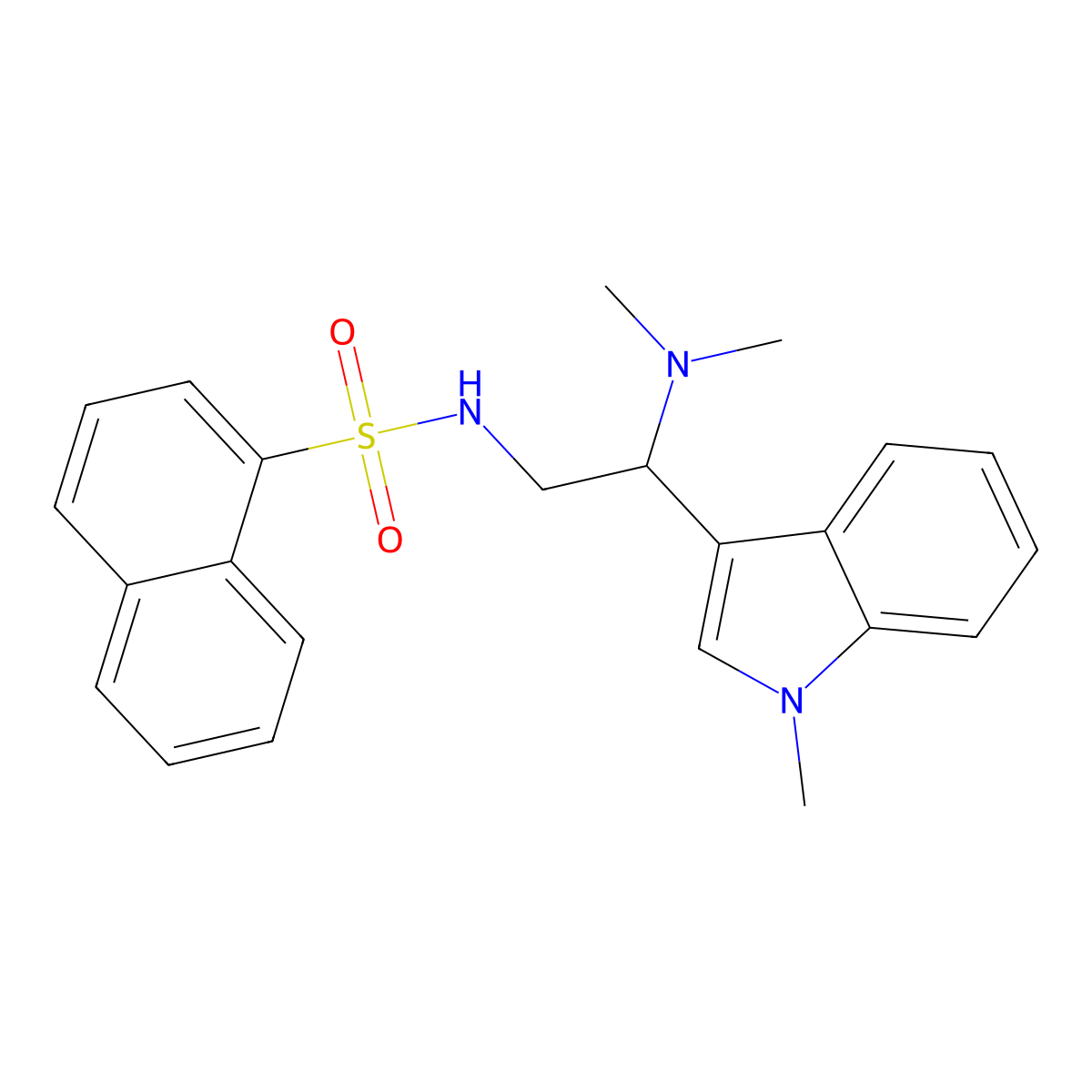 N-[2-(dimethylamino)-2-(1-methyl-1H-indol-3-yl)ethyl]naphthalene-1-sulfonamide molecular structure, CAS 1091438-76-4