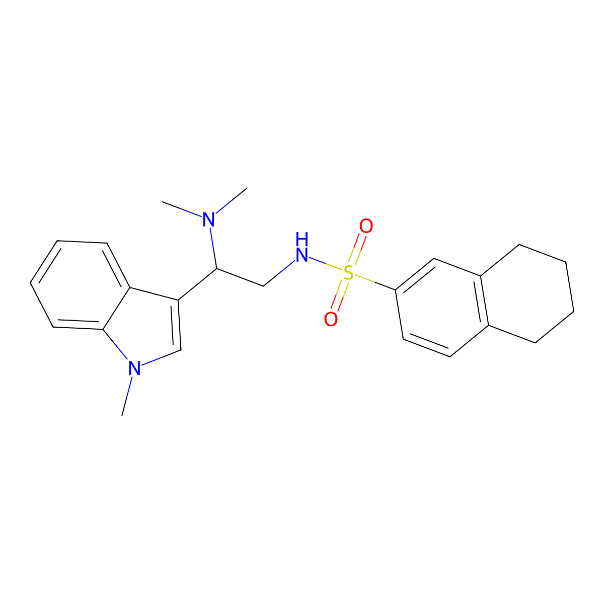 N-[2-(dimethylamino)-2-(1-methyl-1H-indol-3-yl)ethyl]-5,6,7,8-tetrahydronaphthalene-2-sulfonamide molecular structure, CAS 1091438-81-1