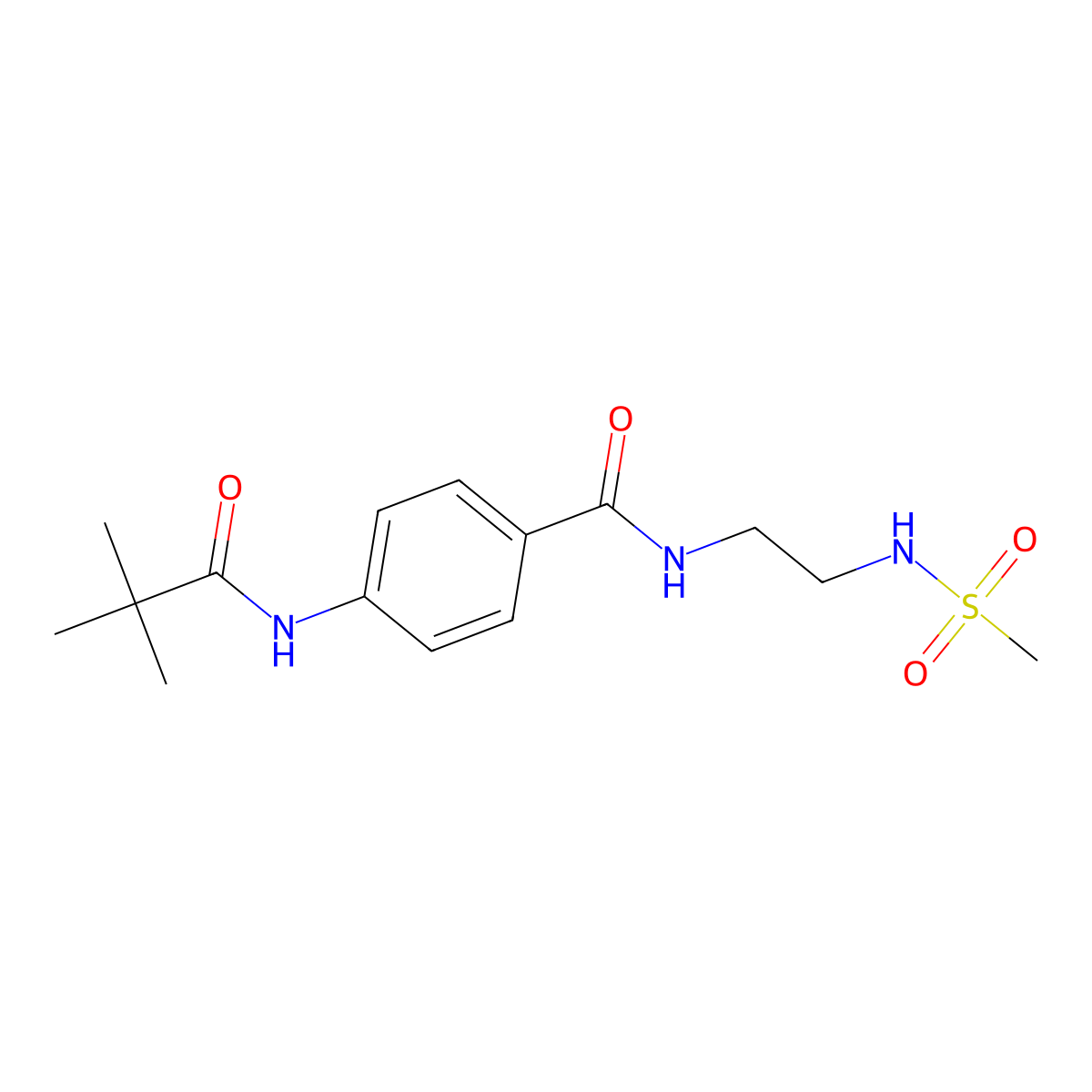 4-(2,2-dimethylpropanamido)-N-(2-methanesulfonamidoethyl)benzamide molecular structure, CAS 1091443-68-3