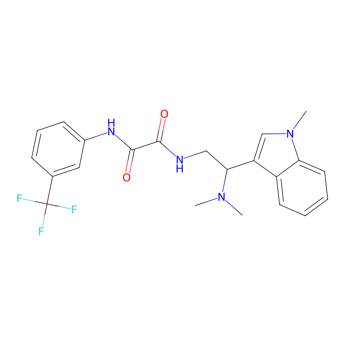 N1-(2-(dimethylamino)-2-(1-methyl-1H-indol-3-yl)ethyl)-N2-(3-(trifluoromethyl)phenyl)oxalamide molecular structure, CAS 1091449-07-8