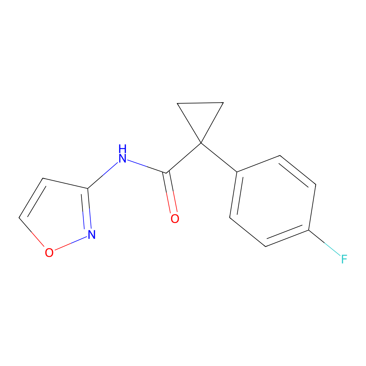 1-(4-fluorophenyl)-N-(1,2-oxazol-3-yl)cyclopropane-1-carboxamide molecular structure, CAS 1091461-28-7
