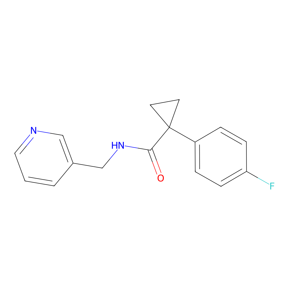 1-(4-fluorophenyl)-N-(pyridin-3-ylmethyl)cyclopropane-1-carboxamide molecular structure, CAS 1091461-68-5