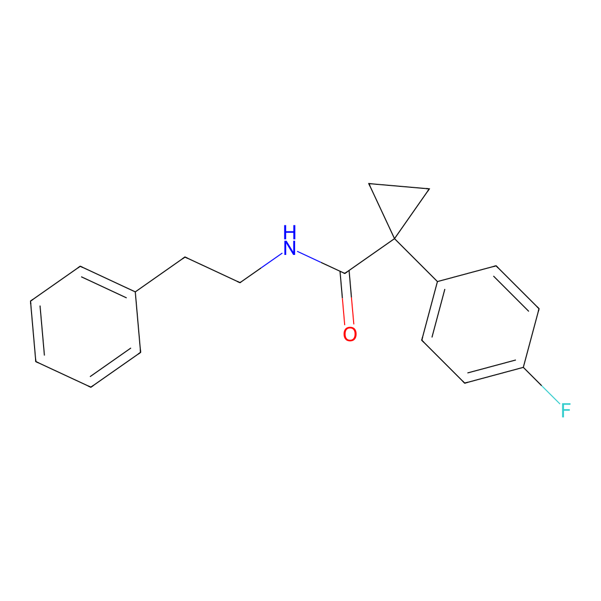 1-(4-fluorophenyl)-N-(2-phenylethyl)cyclopropane-1-carboxamide molecular structure, CAS 1091461-98-1