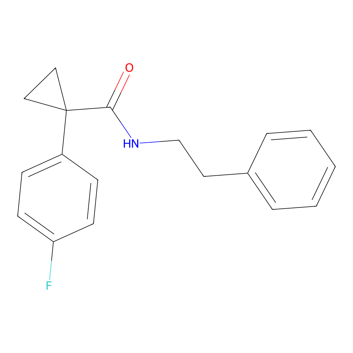 1-(4-fluorophenyl)-N-(2-phenylethyl)cyclopropane-1-carboxamide molecular structure, CAS 1091461-98-1