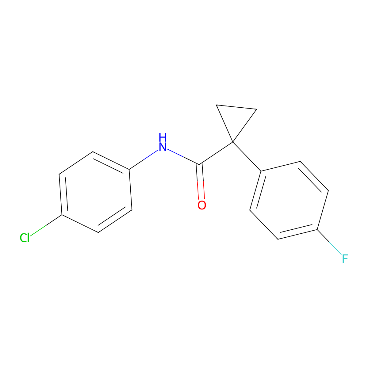 N-(4-chlorophenyl)-1-(4-fluorophenyl)cyclopropanecarboxamide molecular structure, CAS 1091462-25-7