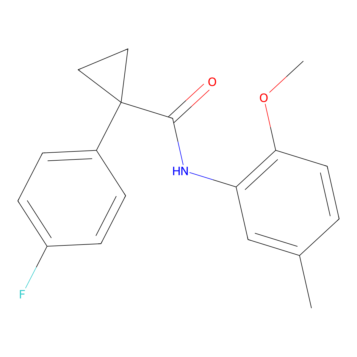 1-(4-fluorophenyl)-N-(2-methoxy-5-methylphenyl)cyclopropane-1-carboxamide molecular structure, CAS 1091462-53-1