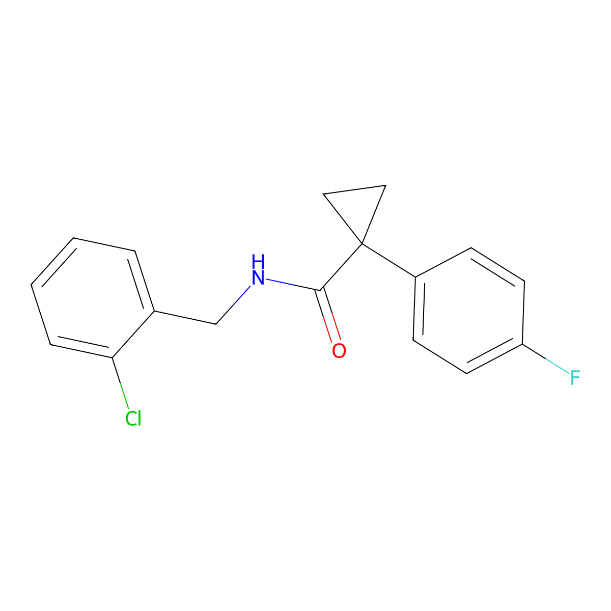 N-(2-chlorobenzyl)-1-(4-fluorophenyl)cyclopropanecarboxamide molecular structure, CAS 1091462-77-9
