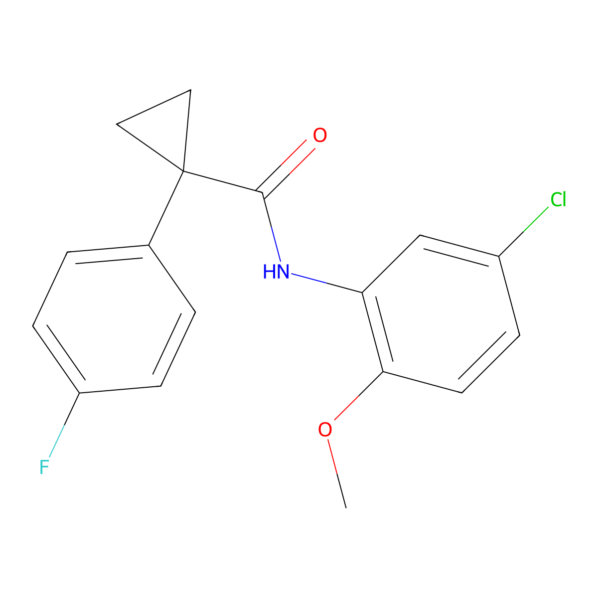 N-(5-chloro-2-methoxyphenyl)-1-(4-fluorophenyl)cyclopropanecarboxamide molecular structure, CAS 1091463-27-2