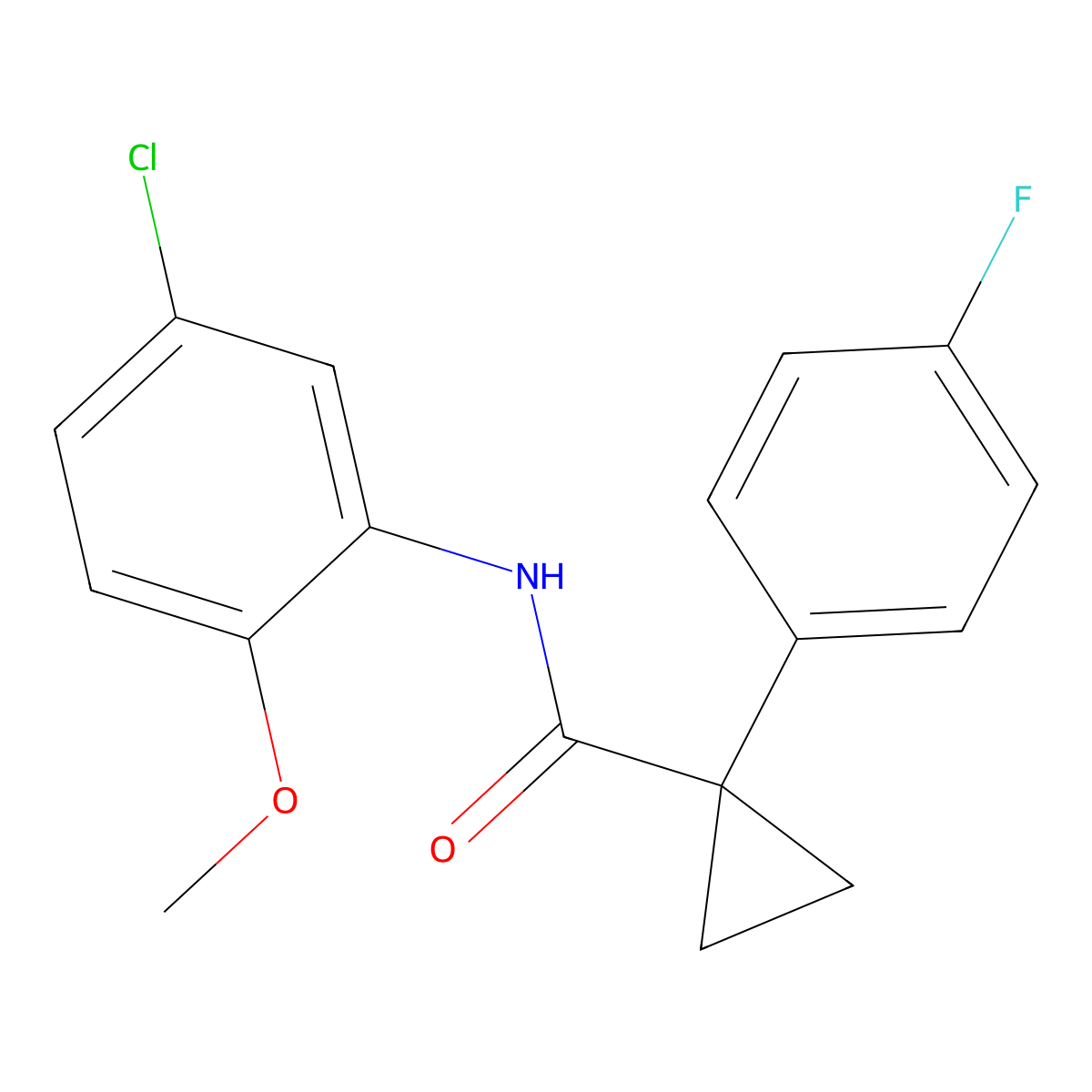 N-(5-chloro-2-methoxyphenyl)-1-(4-fluorophenyl)cyclopropanecarboxamide molecular structure, CAS 1091463-27-2