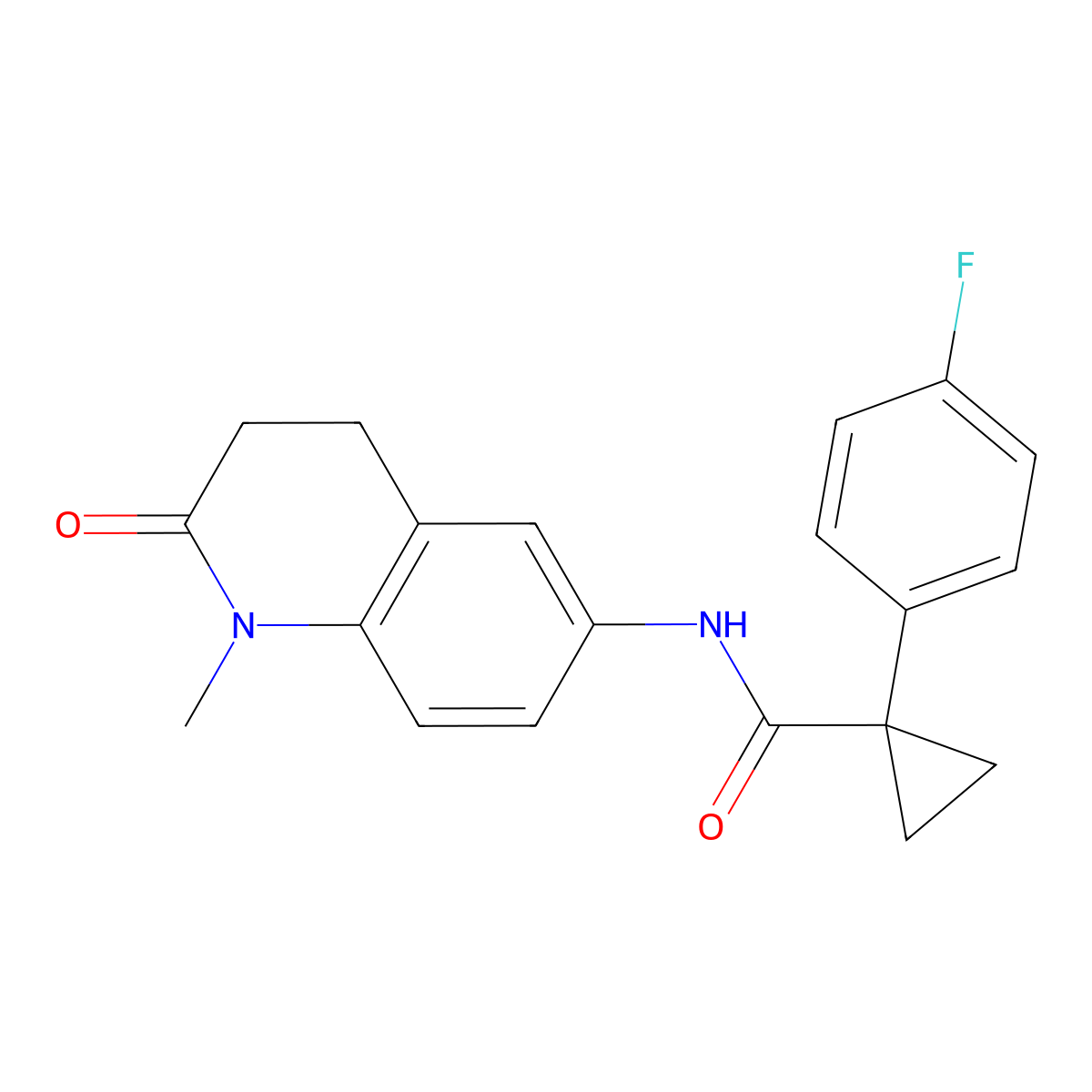 1-(4-fluorophenyl)-N-(1-methyl-2-oxo-1,2,3,4-tetrahydroquinolin-6-yl)cyclopropanecarboxamide molecular structure, CAS 1091463-80-7