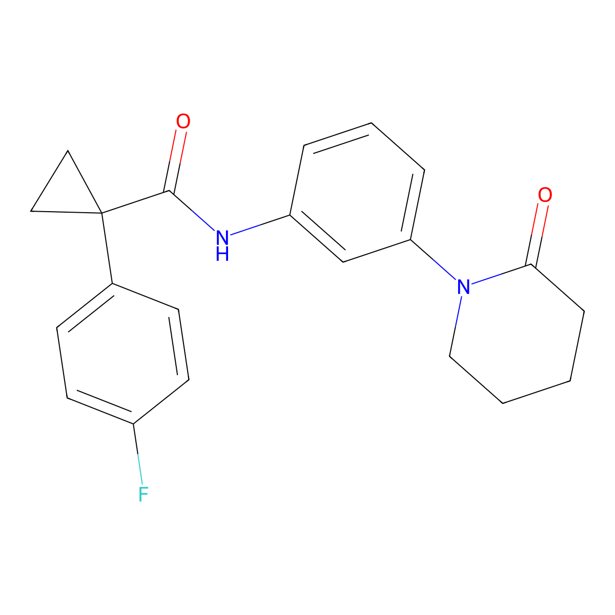 1-(4-fluorophenyl)-N-(3-(2-oxopiperidin-1-yl)phenyl)cyclopropanecarboxamide molecular structure, CAS 1091463-84-1