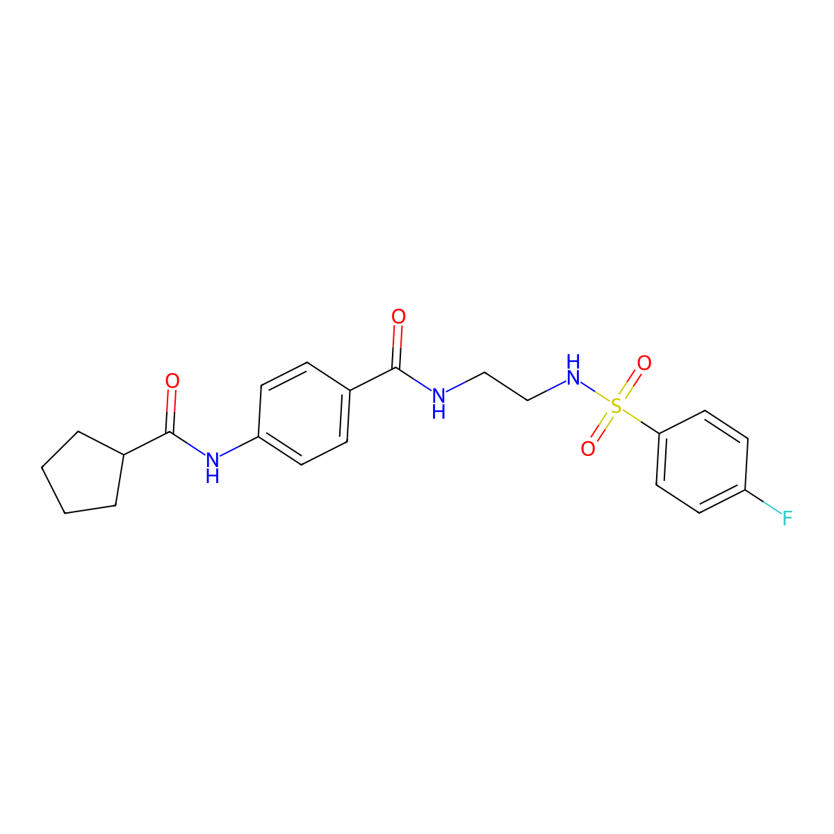 4-cyclopentaneamido-N-[2-(4-fluorobenzenesulfonamido)ethyl]benzamide molecular structure, CAS 1091472-94-4