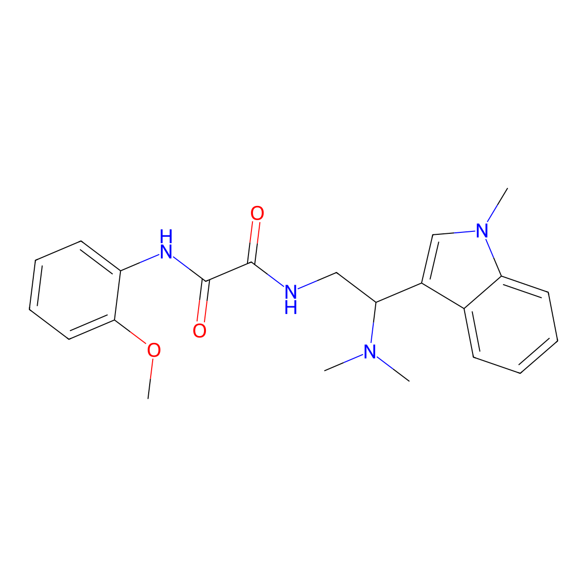 N1-(2-(dimethylamino)-2-(1-methyl-1H-indol-3-yl)ethyl)-N2-(2-methoxyphenyl)oxalamide molecular structure, CAS 1091473-02-7
