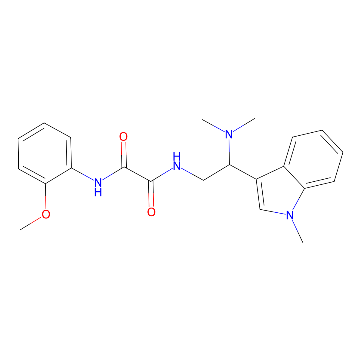 N1-(2-(dimethylamino)-2-(1-methyl-1H-indol-3-yl)ethyl)-N2-(2-methoxyphenyl)oxalamide molecular structure, CAS 1091473-02-7