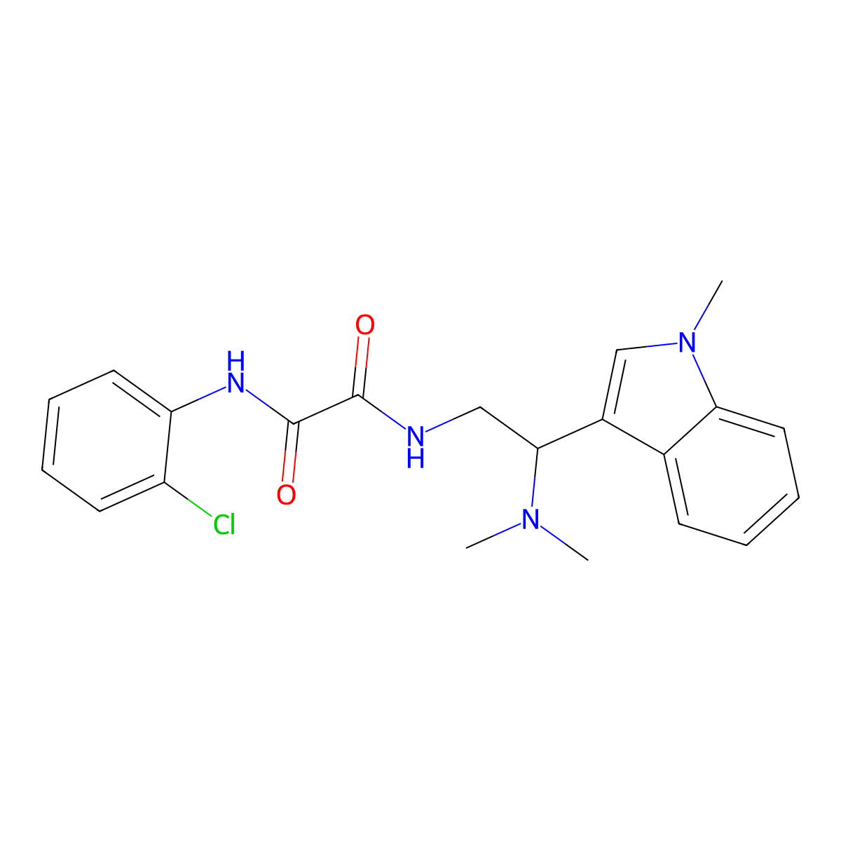 N1-(2-chlorophenyl)-N2-(2-(dimethylamino)-2-(1-methyl-1H-indol-3-yl)ethyl)oxalamide molecular structure, CAS 1091473-11-8