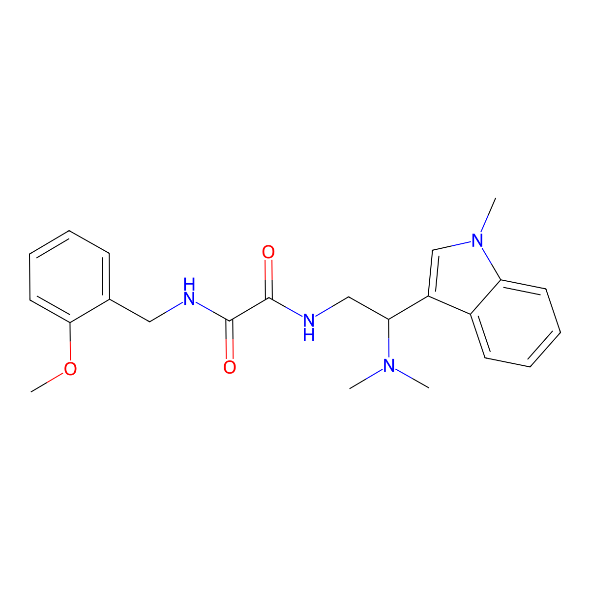 N1-(2-(dimethylamino)-2-(1-methyl-1H-indol-3-yl)ethyl)-N2-(2-methoxybenzyl)oxalamide molecular structure, CAS 1091473-26-5