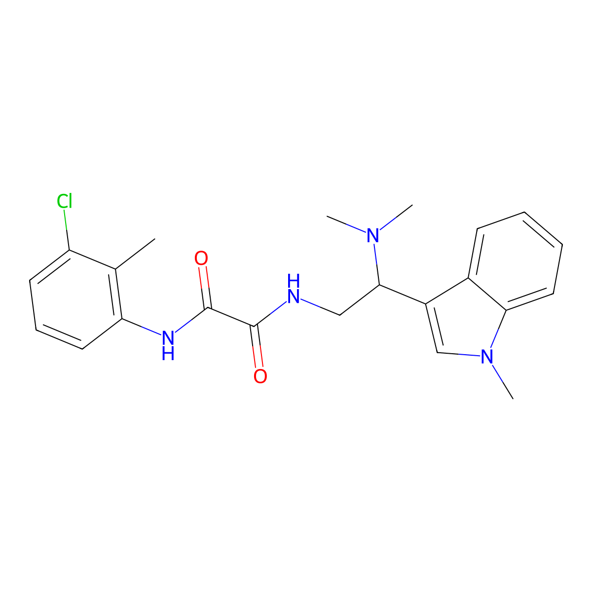 N1-(3-chloro-2-methylphenyl)-N2-(2-(dimethylamino)-2-(1-methyl-1H-indol-3-yl)ethyl)oxalamide molecular structure, CAS 1091473-38-9
