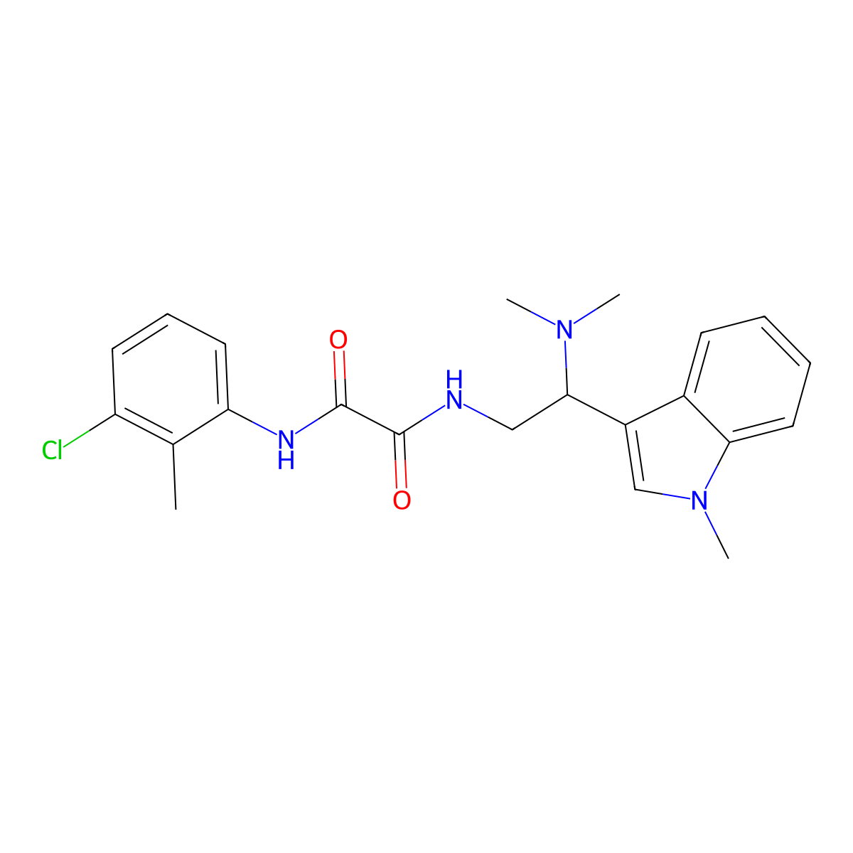 N1-(3-chloro-2-methylphenyl)-N2-(2-(dimethylamino)-2-(1-methyl-1H-indol-3-yl)ethyl)oxalamide molecular structure, CAS 1091473-38-9