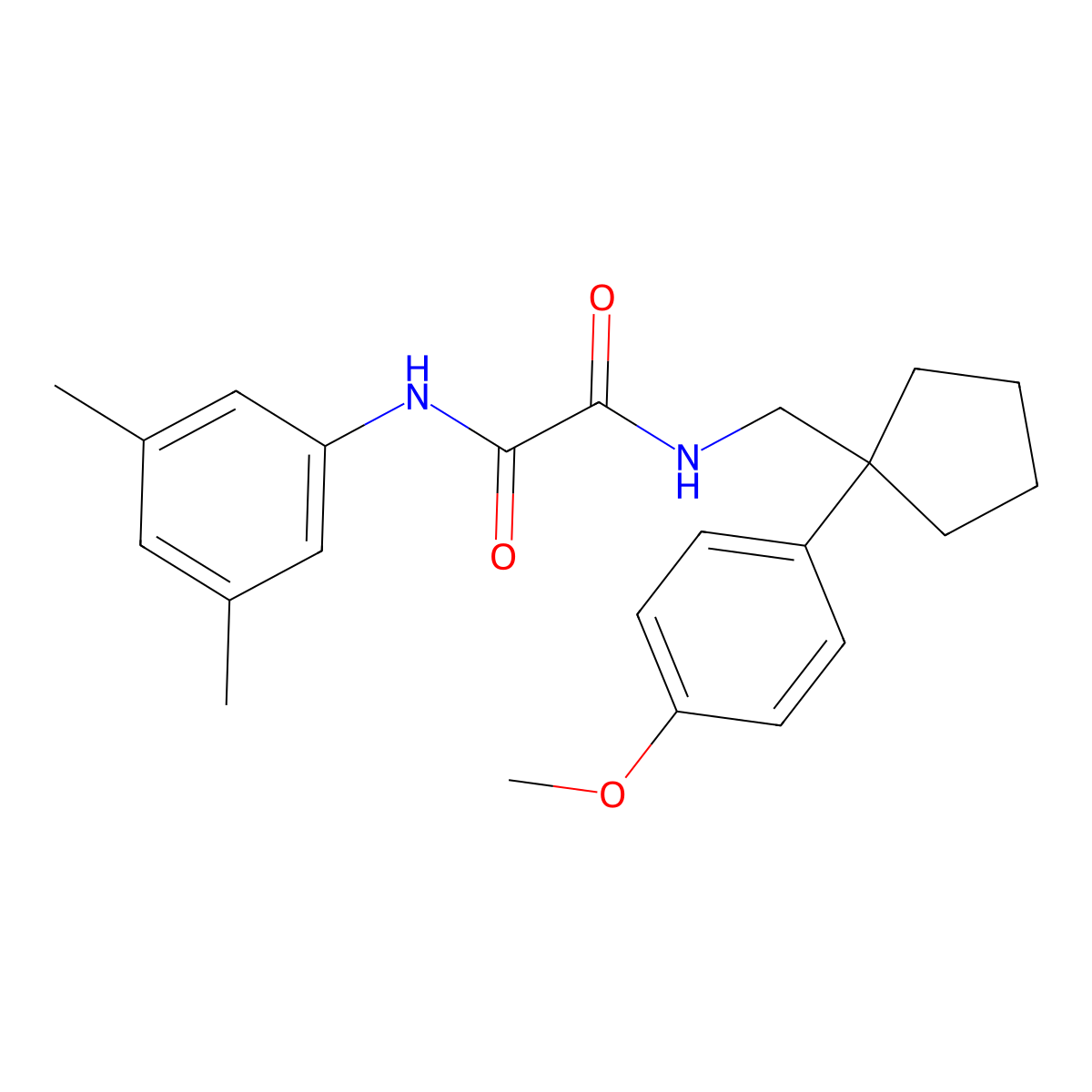 N1-(3,5-dimethylphenyl)-N2-((1-(4-methoxyphenyl)cyclopentyl)methyl)oxalamide molecular structure, CAS 1091475-30-7
