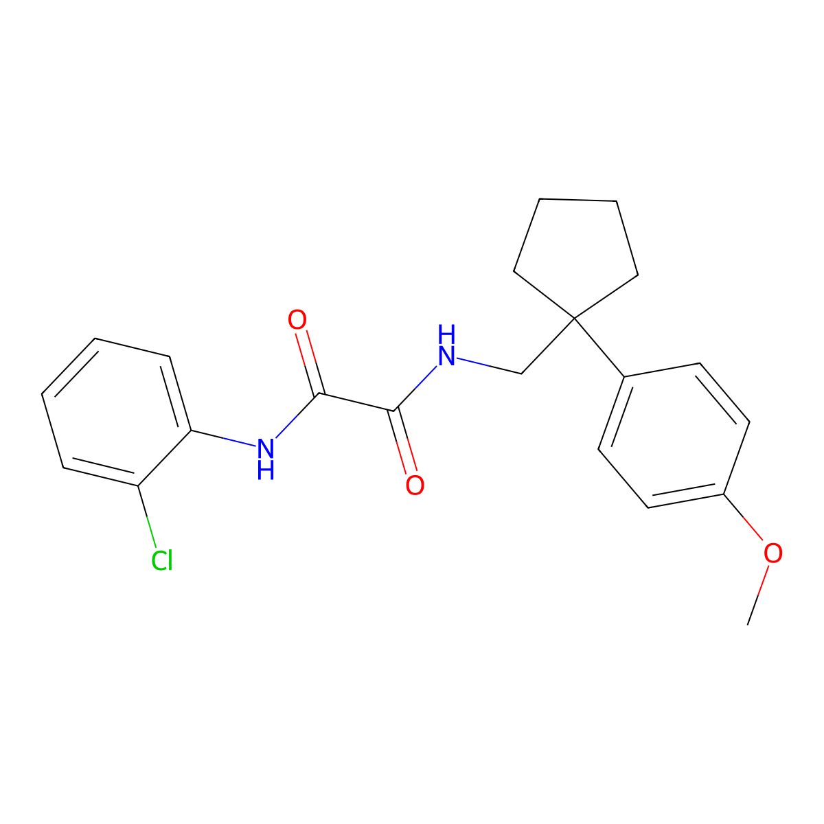 N1-(2-chlorophenyl)-N2-((1-(4-methoxyphenyl)cyclopentyl)methyl)oxalamide molecular structure, CAS 1091475-54-5