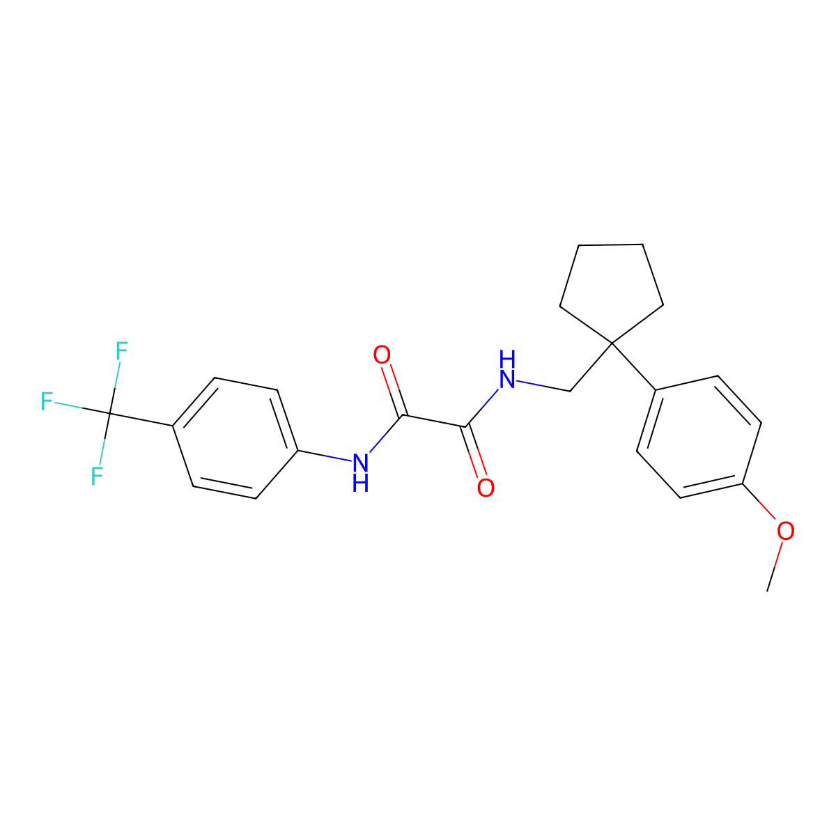 N1-((1-(4-methoxyphenyl)cyclopentyl)methyl)-N2-(4-(trifluoromethyl)phenyl)oxalamide molecular structure, CAS 1091476-29-7