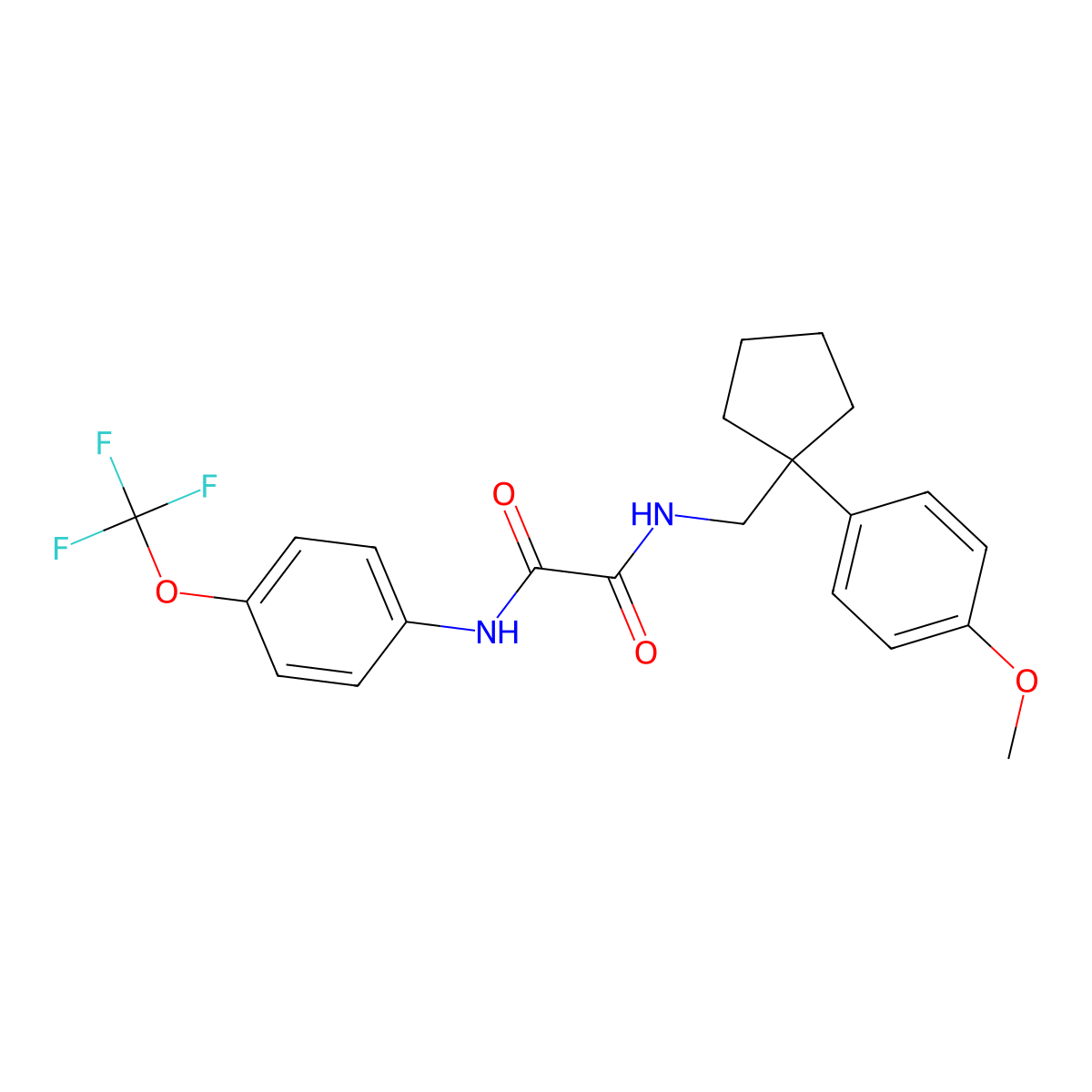 N1-((1-(4-methoxyphenyl)cyclopentyl)methyl)-N2-(4-(trifluoromethoxy)phenyl)oxalamide molecular structure, CAS 1091476-34-4