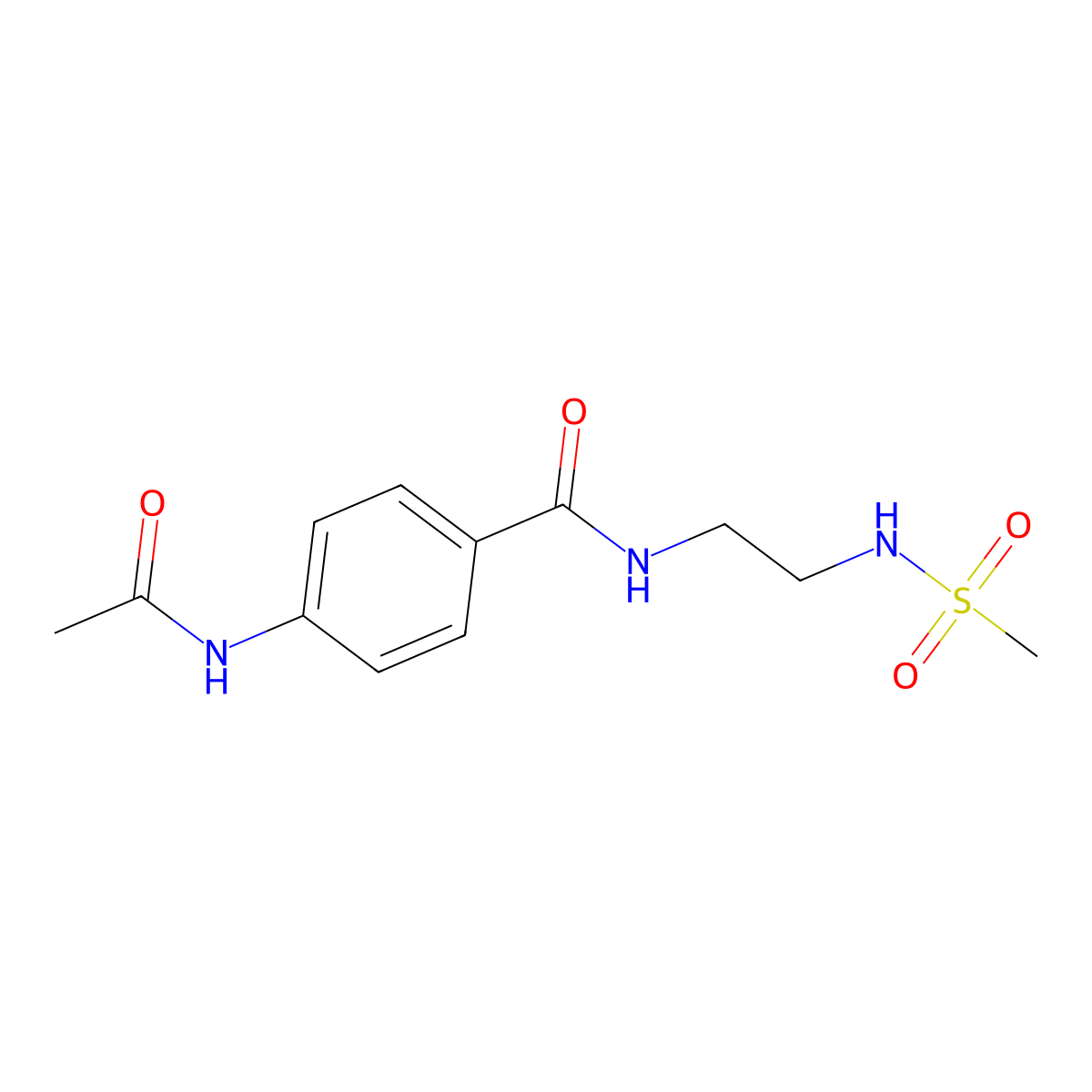 4-acetamido-N-(2-methanesulfonamidoethyl)benzamide molecular structure, CAS 1091476-41-3