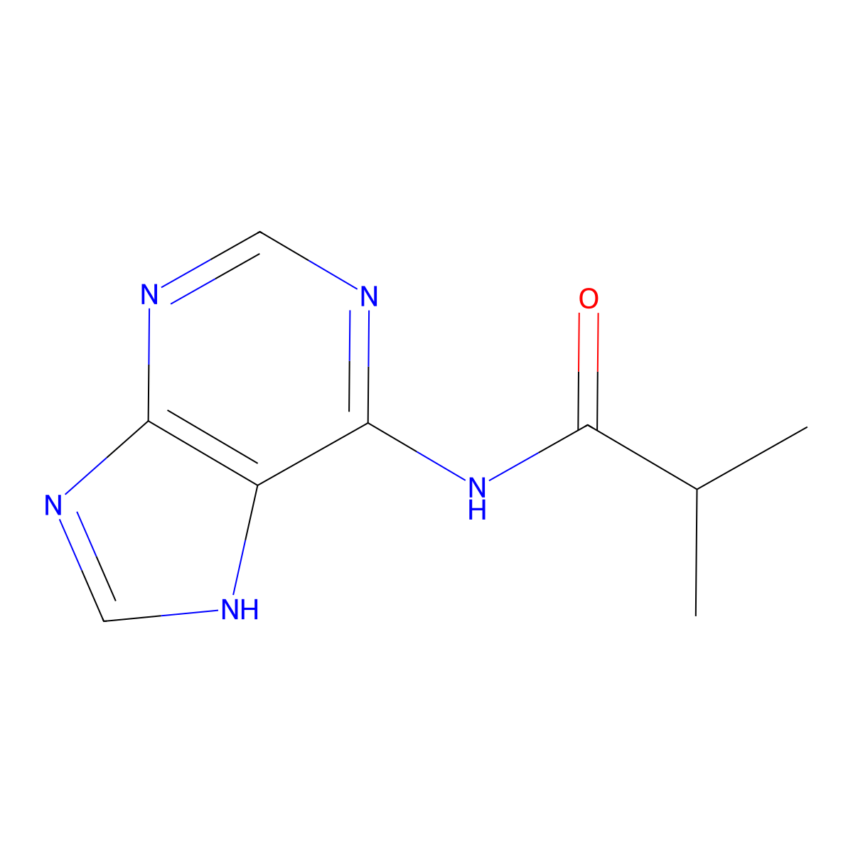 N-(9H-Purin-6-yl)isobutyramide molecular structure, CAS 109153-46-0