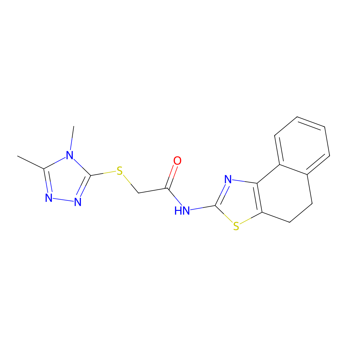 N-(4,5-dihydronaphtho[1,2-d][1,3]thiazol-2-yl)-2-[(4,5-dimethyl-4H-1,2,4-triazol-3-yl)sulfanyl]acetamide molecular structure, CAS 1091548-03-6