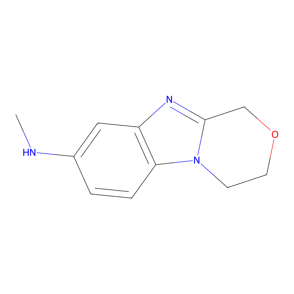 N-methyl-3,4-dihydro-1H-[1,4]oxazino[4,3-a]benzimidazol-8-amine molecular structure, CAS 1091549-35-7