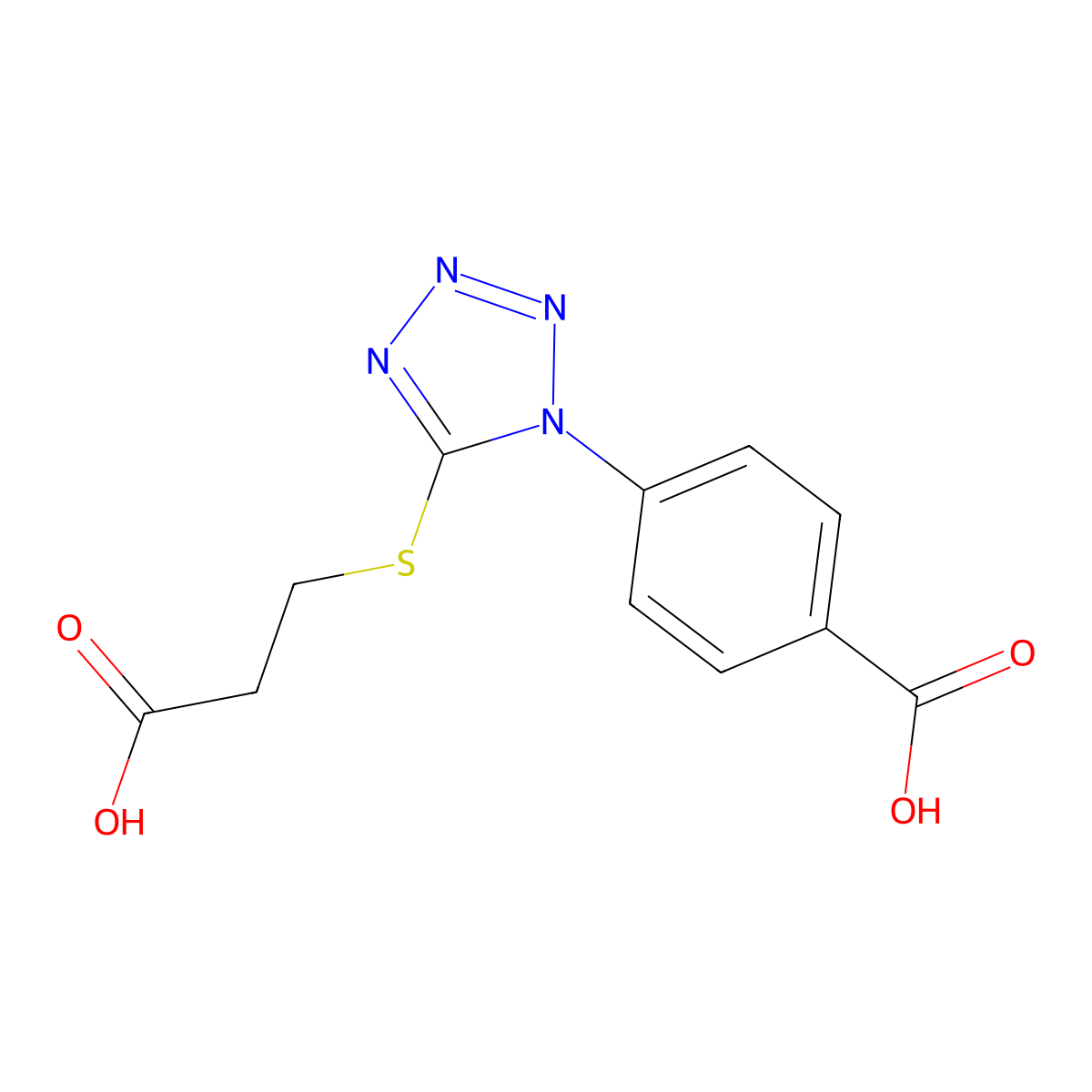4-{5-[(2-carboxyethyl)sulfanyl]-1H-tetraazol-1-yl}benzoic acid molecular structure, CAS 1091563-67-5