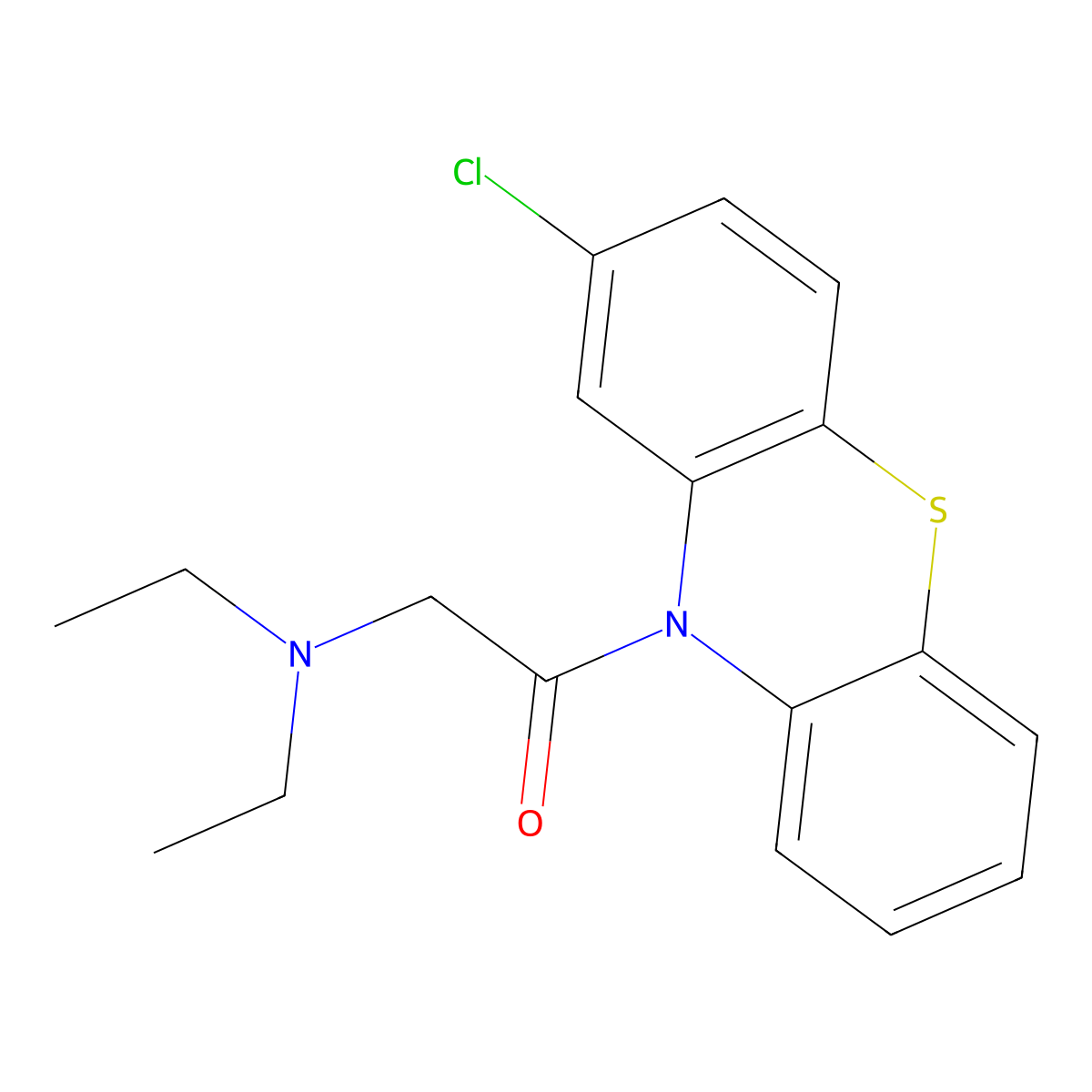 1-(2-Chlorophenothiazin-10-yl)-2-(diethylamino)ethanone molecular structure, CAS 109157-65-5
