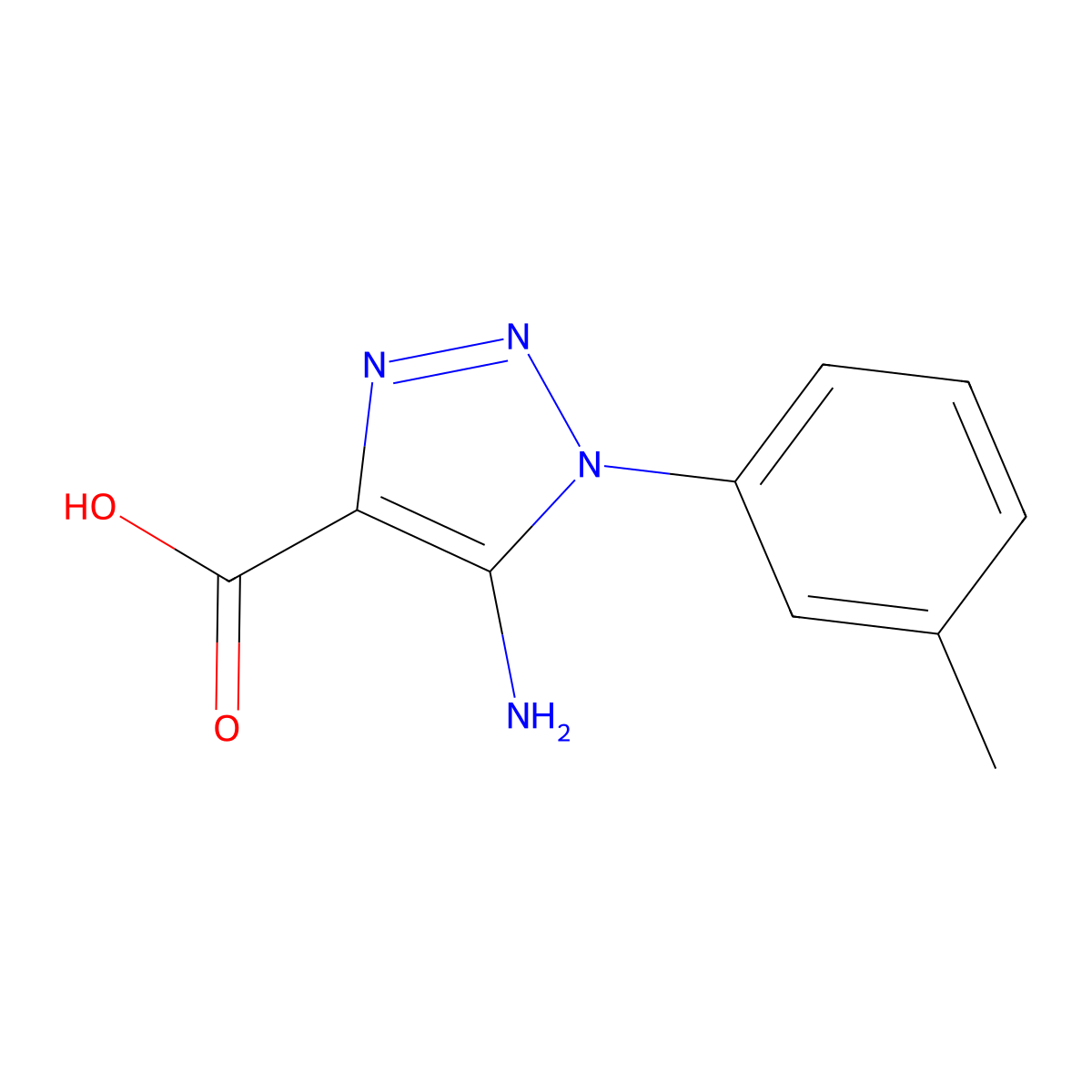 5-amino-1-(3-methylphenyl)-1H-1,2,3-triazole-4-carboxylic acid molecular structure, CAS 1091575-78-8