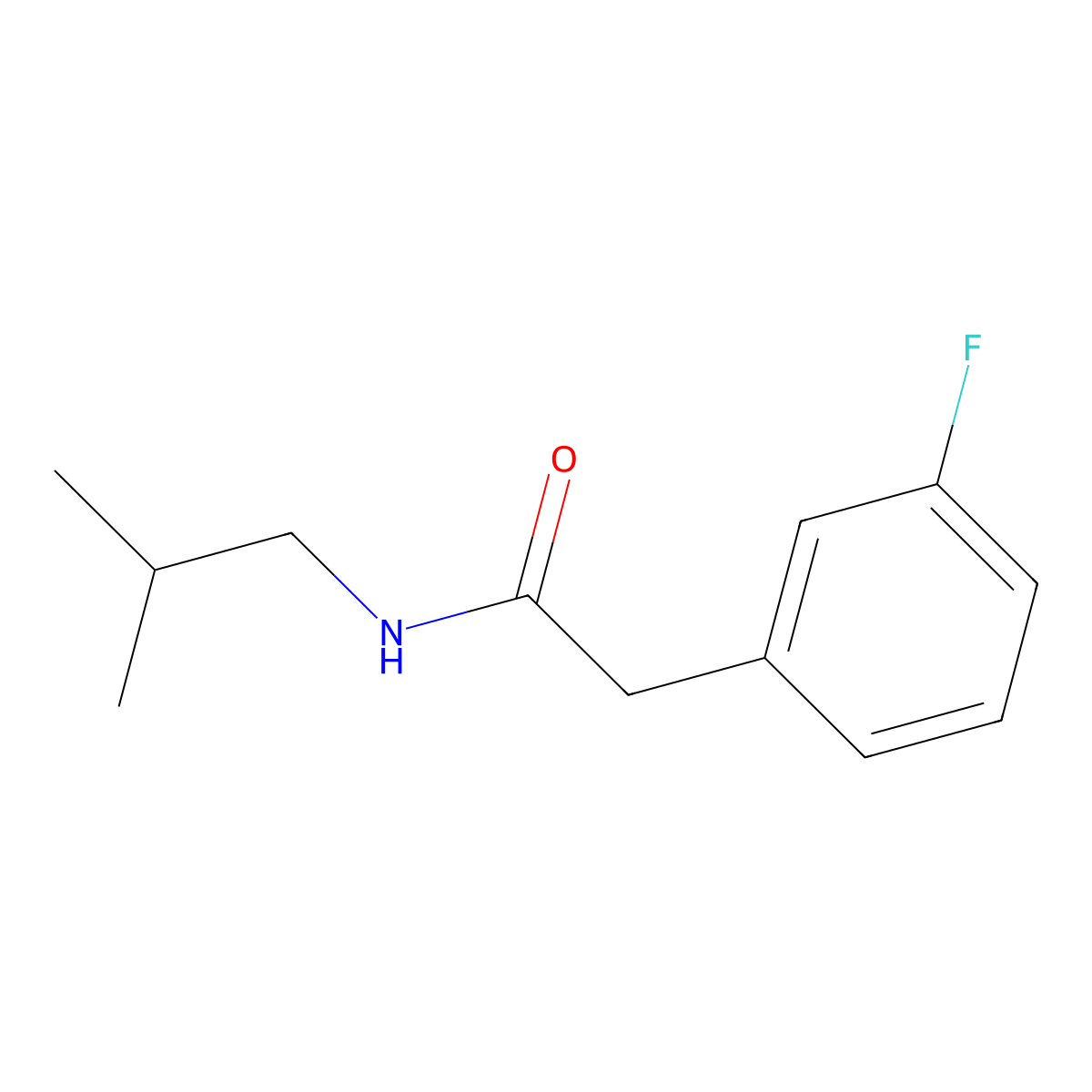 2-(3-fluorophenyl)-N-isobutylacetamide molecular structure, CAS 1091580-85-6