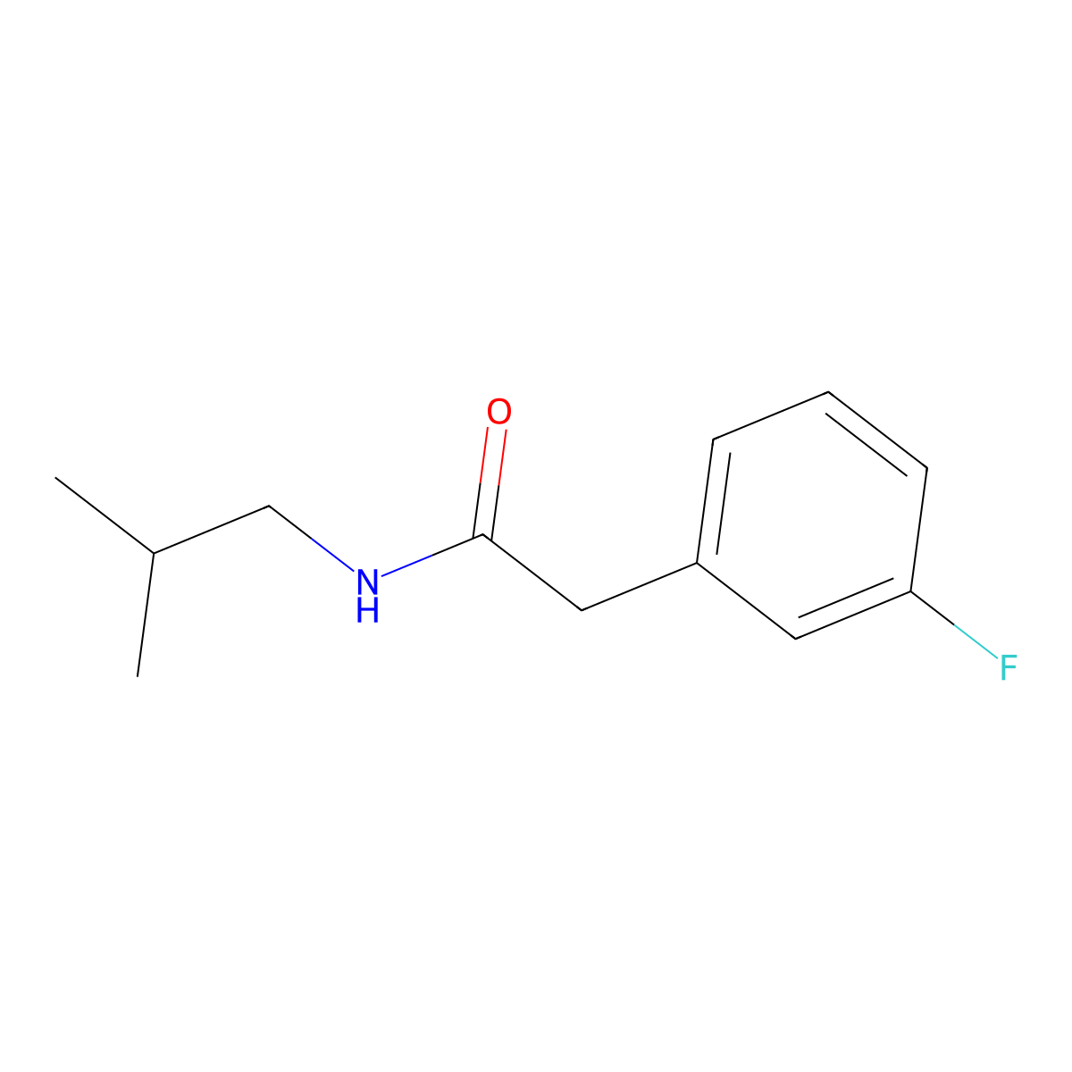 2-(3-fluorophenyl)-N-isobutylacetamide molecular structure, CAS 1091580-85-6