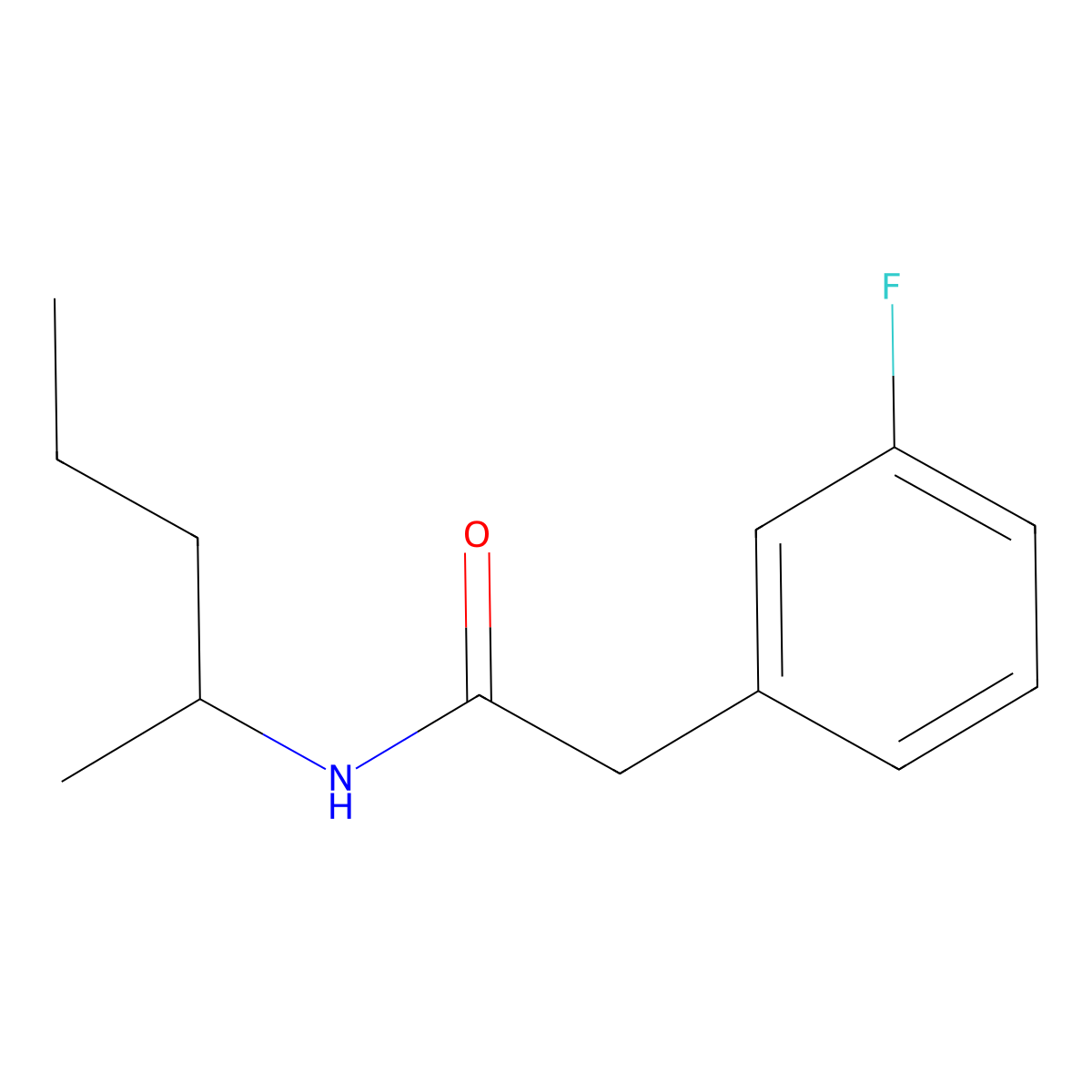 2-(3-fluorophenyl)-N-(1-methylbutyl)acetamide molecular structure, CAS 1091582-03-4