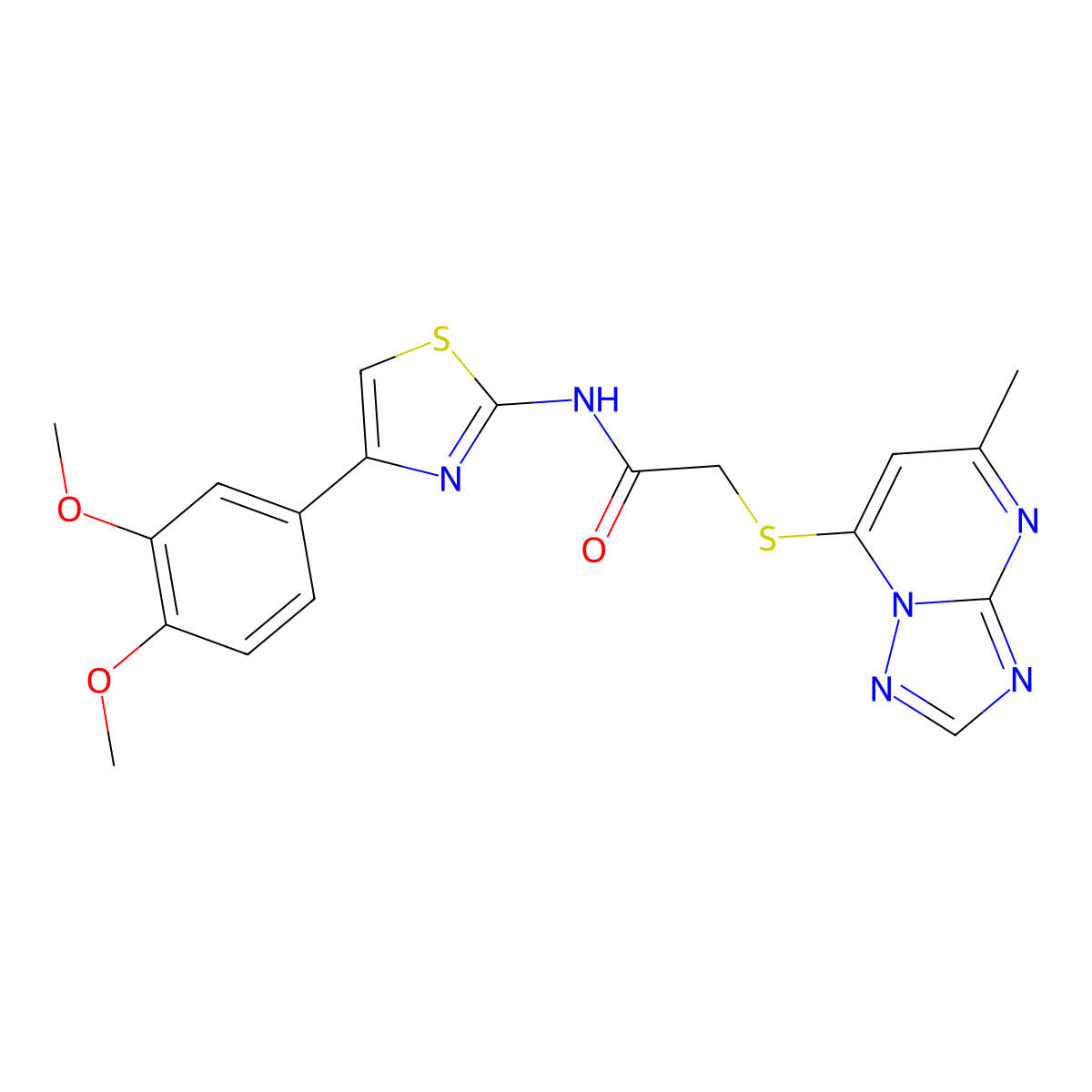 N-[4-(3,4-dimethoxyphenyl)-1,3-thiazol-2-yl]-2-[(5-methyl[1,2,4]triazolo[1,5-a]pyrimidin-7-yl)sulfanyl]acetamide molecular structure, CAS 1091584-55-2