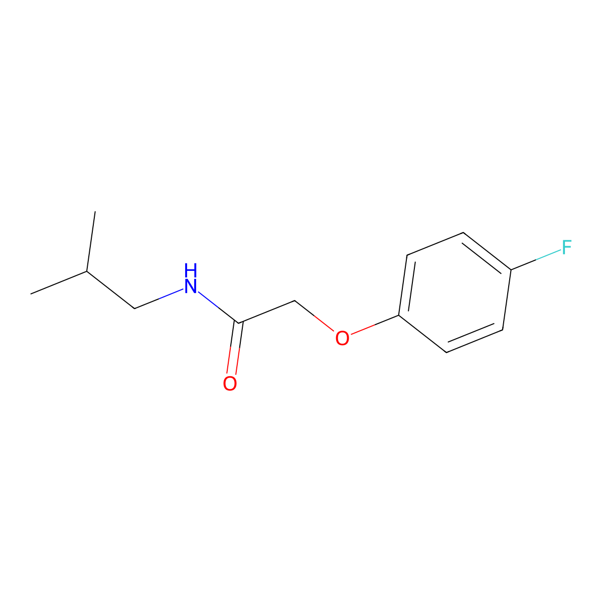 2-(4-fluorophenoxy)-N-(2-methylpropyl)acetamide molecular structure, CAS 1091585-06-6