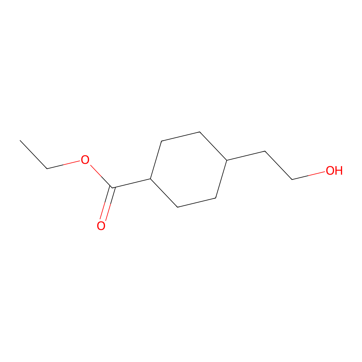 Ethyl 4-(2-hydroxyethyl)cyclohexane-1-carboxylate molecular structure, CAS 1091599-81-3