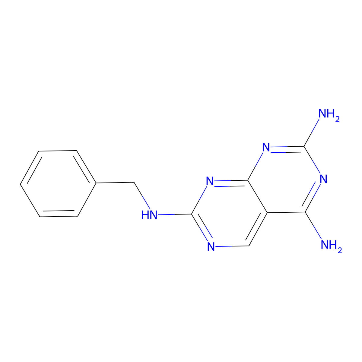 N7-benzylpyrimido[4,5-d]pyrimidine-2,4,7-triamine molecular structure, CAS 109160-46-5